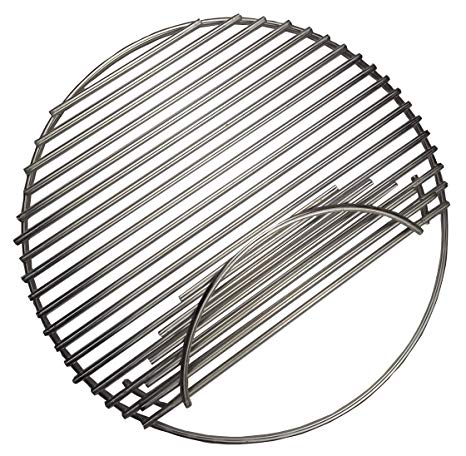 soldbbq 18 1/2" Dia, Stainless Steel Round Grid Single Side Hinged Cooking Grate Replacement for Large Big Green Egg, Char-Griller,Kamado Joe,Vision Grill VGKSS-CC2, B-11N1A1-Y2A Gas Grill