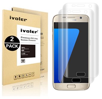 Galaxy S7 Screen Protector [Full Coverage] ,iVoler [2-Pack] [3D Full Curved Edge] [No Bubble] [Ultra Clear] Premium PET Film Screen Protector for Samsung Galaxy S7, LIFETIME WARRANTY