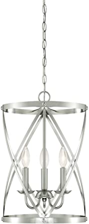 Westinghouse Lighting 6303800 Isadora Three-Light Indoor Chandelier, Brushed Nickel Finish,