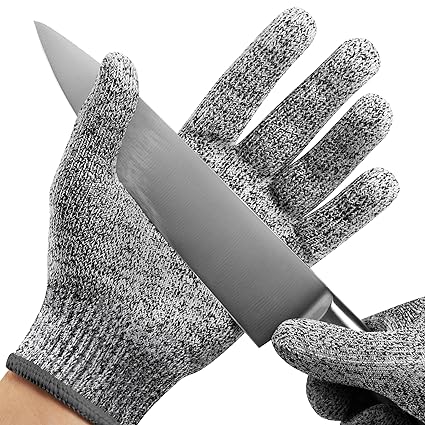 NoCry Cut Resistant Gloves - High Performance Level 5 Protection, Food Grade. Size Large, Free Ebook Included!