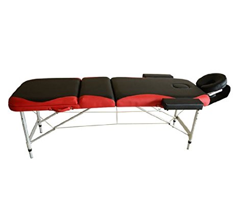 Homcom Deluxe Lightweight Massage Table Bed Couch Beauty Bed 3 Section Aluminum Therapy Bed Spa Bed Portable Folding 5cm/2