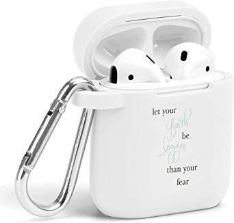 Case for Air Pods - Cute Flexible Protector Silicone Holder Cover with Keychain Accessories Compatible with Airpods 1 2 Faith