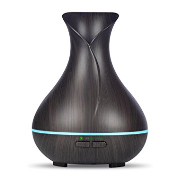 OliveTech Essential oil diffuser, 150ml Wood Grain Aromatherapy Diffuser Ultrasonic Cool Mist Aroma Humidifier with 7 Color Changing LED Lights and Waterless Auto Shut-off for Home Office Bedroom Baby