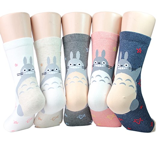 Totoro Family Women's Socks 5pairs(5color)=1pack Made in Korea