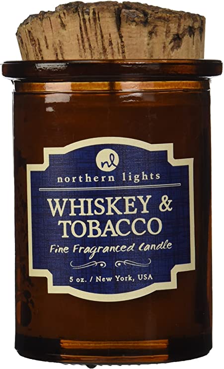 Northern Lights Candles Whiskey and Tobacco Spirit Candle, 5 oz