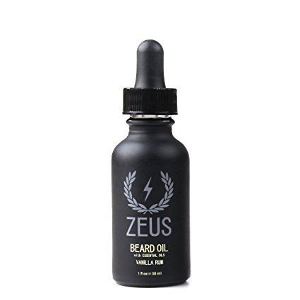 Zeus Beard Oil for Men - Vanilla Rum - 1 oz - All-Natural Beard Conditioning Oil to Soften Beard and Mustache Hairs