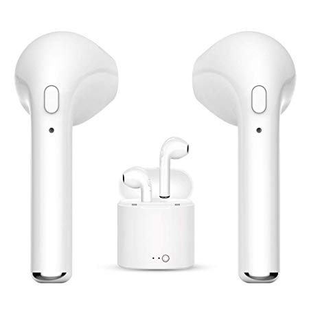 Wireless Earbuds, Wireless Bluetooth Headphones with Stereo, Built-in-Mic & Charging Case Compatible with Phone X 8 7 6S Plus 6s, iPod Shuffle, iPod Nano 7, Samsung and More (01)