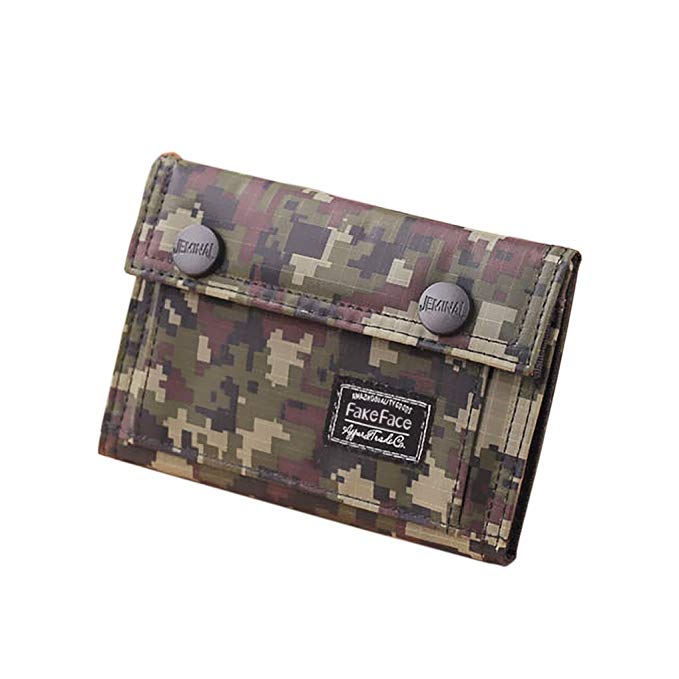 Brand New Teens Boys Tri-fold Camouflage Color Wallet Casual Canvas Purse Credit Card Holder Notecase for Students