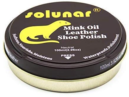 Solunar Mink oil leather conditioner,restorer,Softener,All natural|Unisex|Non toxic|Waterproof|Mildew-proof|Conditioning,100ml for leather Shoes,Boots,Couch,Jacket,Baseball Glove