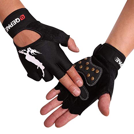 Tofern Unisex Professional Half Finger Gloves Luminous Fingerless Gloves for Skateboard Skating