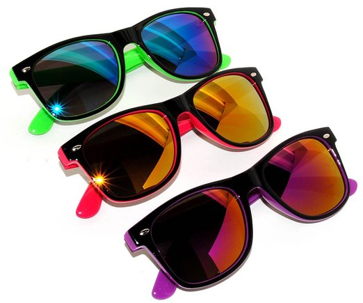 New Stylish Retro Vintage Wayfarer Two -Tone Sunglasses Multicolor Mirror Lens