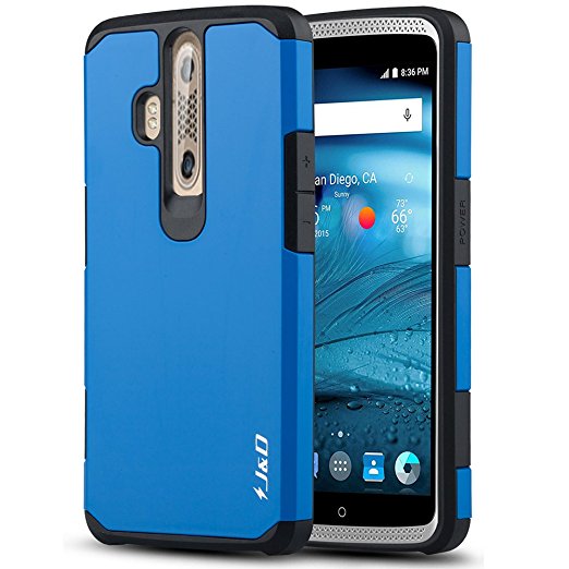 ZTE Axon Pro Case, J&D [Heavy Duty Protection] [Dual Layer] Hybrid Shock Proof Fully Protective Rugged Case for ZTE Axon Pro - Blue