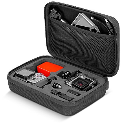 Neewer Black 8.6x 6.5x2.6 inches/22x16.5x6.6 centimeters Shockproof Case with Protector Pouch for GoPro Hero Session/5 Hero 3 3  4 5 6 SJ4000 5000 AKASO VicTsing APEMAN WiMiUS Rollei QUMOX