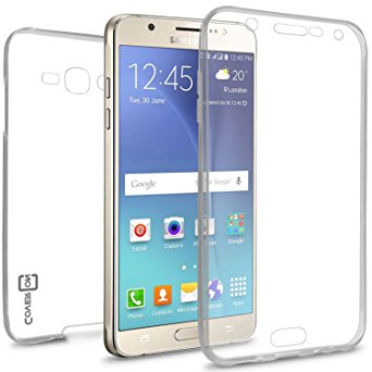 Galaxy J7 Clear Case (2016), CoverON® [WrapGuard Series] Full Body Two Piece Ultra Slim Fit Protective Clear TPU Cover Phone Case for Samsung Galaxy J7 (2016) - Clear