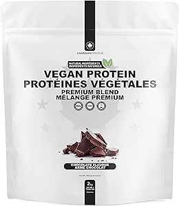 Canadian Protein Vegan Protein Blend Powder 22g of Plant-Based Protein | 2 kg of Chocolate Flavoured Workout Recovery Drink | Contains Pea Protein Isolate, Brown Rice Protein and Hemp Protein