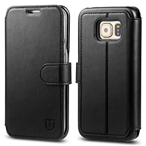 Samsung Galaxy S6 Edge Case, TANNC Flip Leather Wallet Phone Case [Layered Dandy] - [Card Slot][Flip][Wallet] - For Samsung Galaxy S6 Edge Device -Black