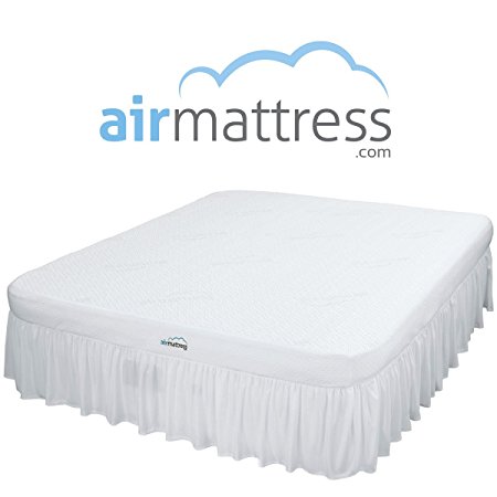 Air Mattress KING size - Best Choice RAISED Inflatable Bed with Fitted Sheet and Bed Skirt - Built-in High Capacity Airbed Pump
