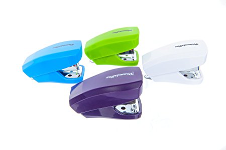 PraxxisPro Stapler Set, Mini Staplers, Built-In Staple Remover, Set of 4, Lifetime Warranty (Green, White, Blue, Purple)