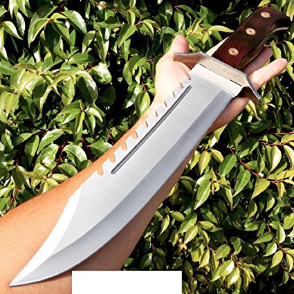 16.5" FULL TANG RAMBO BOWIE MACHETE TACTICAL SURVIVAL HUNTING FIXED BLADE KNIFE