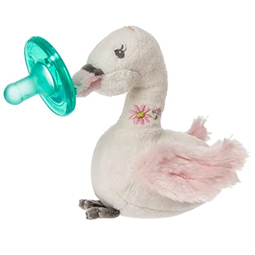 Mary Meyer WubbaNub Soft Toy and Infant Pacifier, Itsy Glitzy Swan