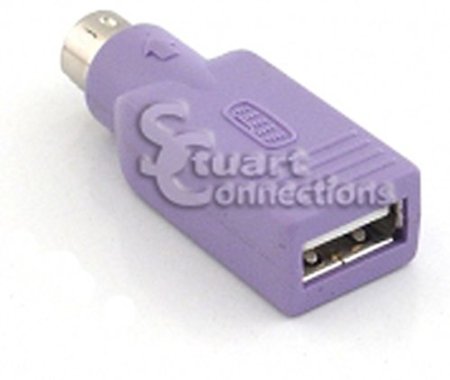 Keyboard USB to PS2 PS/2 Adapter Converter, Purple Color