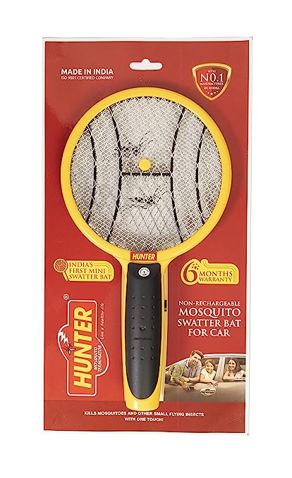 Hunter Mini Battery Operated Electronic Mosquito/Insect/Fly Swatter Bat for Car| Mosquito Zapper Racket