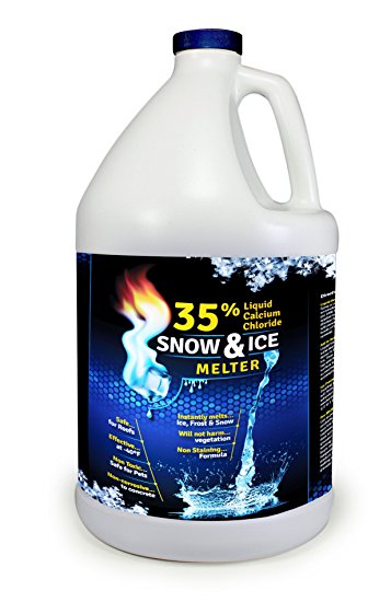 35% Liquid Calcium Chloride Snow & Ice Melter / Preventer / Dust Control (1 Gallon)