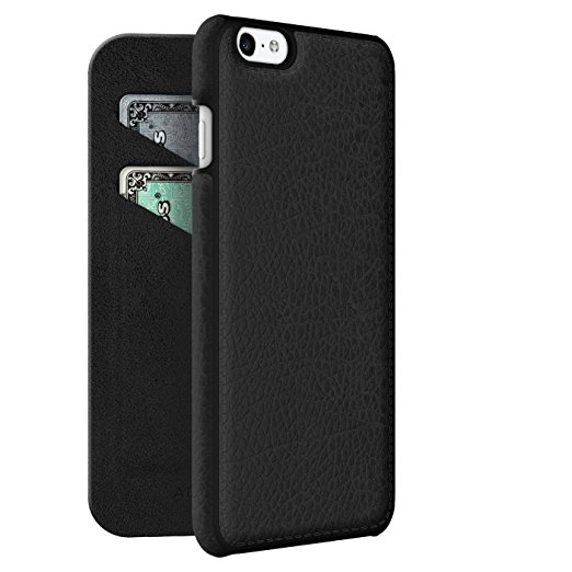 ADOPTED Leather Folio Case for Apple iPhone 6 Plus/6sPlus - Black/Black