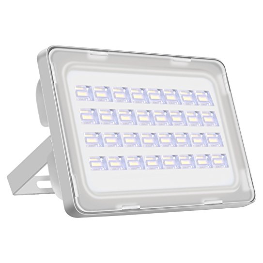 Viugreum 100W LED Outdoor Flood Lights, Thinner and Lighter Design, Waterproof IP65, 12000LM, Daylight White(6000-6500K), Super Bright Security Lights, for Garden, Yard, Warehouse, Square, Billboard