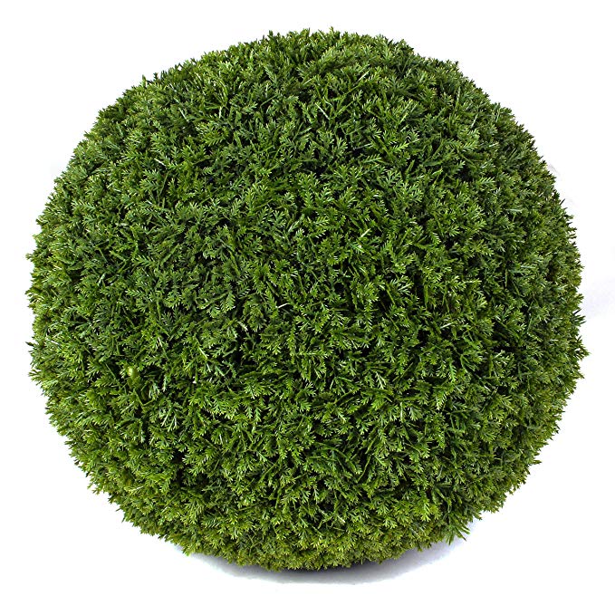 3rd Street Inn Cypress Topiary Ball - 15" Artificial Topiary Plant - Wedding Decor - Indoor/Outdoor Artificial Plant Ball - Topiary Tree Substitute (2, Cypress)