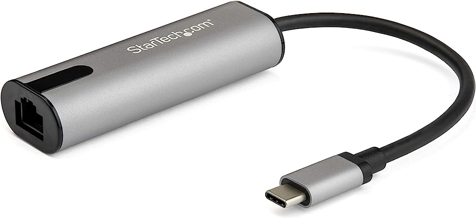 StarTech.com 2.5GbE USB C to Ethernet Adapter NBASE-T NIC - USB 3.0 Type C 2.5/1 Gigabit/100 Mbps Multi Speed Network/USB 3.1 Laptop to RJ45/LAN Thunderbolt 3 Compatible/MacBook Pro Surface (US2GC30)