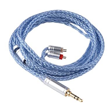 Linsoul Tripowin Zonie 16 Core Silver Plated Cable SPC Earphone Cable (2pin 0.78-3.5mm, Blue)