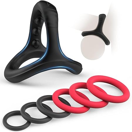 Silicone Penis Rings Set with 7 Different Sizes for Men Sex Erection Enhancing, Long Lasting Stronger Strechy Adult Sex Toys Cockring for Men Couple Pleasure Sunglasses M0125