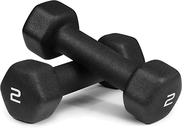 WF Athletic Supply Black Neoprene Dumbbells, Non-Slip & Hex Shape, Great for Strength Building & Weight Loss, Perfect for Home Use and Small Personal Training Studio