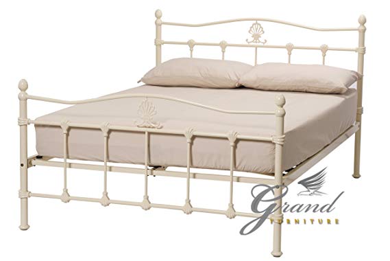 Exclusive Boston Victorian Style Cream Metal Bed Frames King Size 5FT Retro Antique Bedsteads