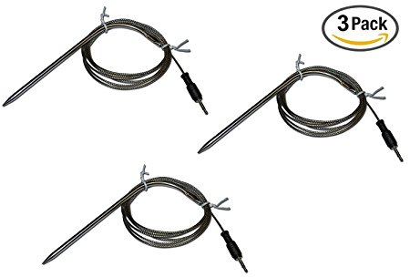 Replacement Temperature Probes for Wireless BBQ/Oven Thermometers - Cappec, iGrill, iGrill2, iGrill3, iGrill Mini, and Thermopro (Meat Probe x 3)