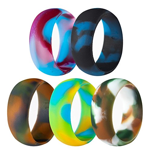 5 Pack Size 5-15 Rubber Silicone Rings Flexible Corssift Outdoor Wedding Engagement