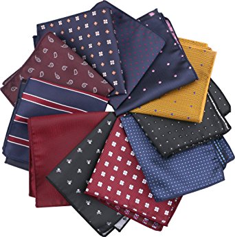 Driew Men Suit Pocket Square Handkerchiefs with Assorted Pattern
