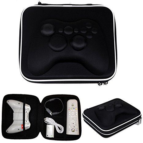 HDE Gamepad Airform Hard Carrying Case Travel Bag for Xbox 360 Controller w/ Strap