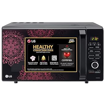 LG 28 L Convection Microwave Oven (MC2887BIUM, Black, Heart Friendly Recipes, 360° Motorised Rotisserie) - 2023 Model