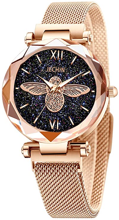 Jechin Women's Starry Sky Watch Woman Magnetic Buckle Bracelet Watches