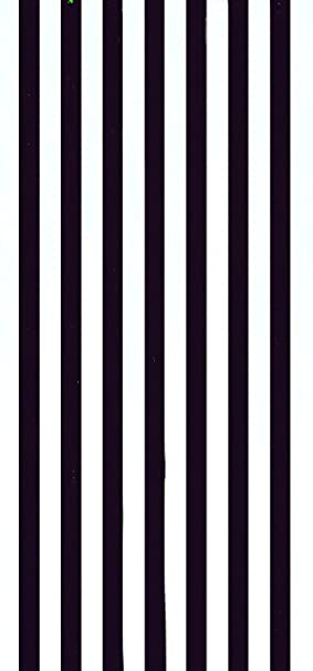 Bahia Collection by Dohler Cabana Stripes Black Color Velour Brazilian Beach Towel 30x60 Inches