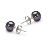 Black 7-8mm AA Quality Freshwater Pearl Earring Set