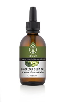 Broccoli Seed Oil - 100% Pure Cold Pressed, Extra Virgin Unrefined Oil 1.7oz / 50ml - Anti-aging Product - Very Effective for Hair