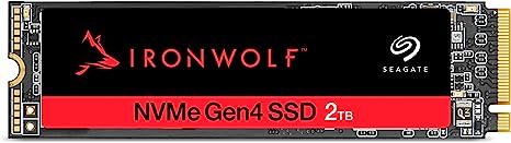 Seagate IronWolf 525 SSD 2TB NAS Internal Solid State Drive - SATA M.2, PCIe Gen 4 speeds up to 5000MB/s, 1.8M hours MTBF, 0.7 DWPD, with Rescue Services (ZP2000NM30002)