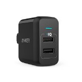 Anker PowerPort 2 24W 2-Port iPhone Charger  USB Wall Charger with Foldable Plug for iPhone 6s  6  5s iPad Air  mini Samsung and More