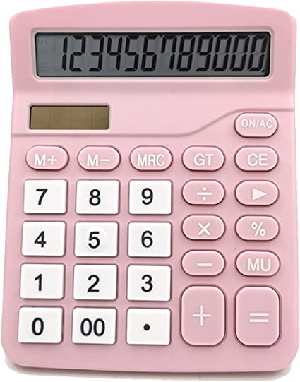 MIEDEON Pink 12-Digit Solar Scientific Calculator Desktop Financial Office Computer Calculators Large Display Office Calculators Cute Calculator (Color : Pink)
