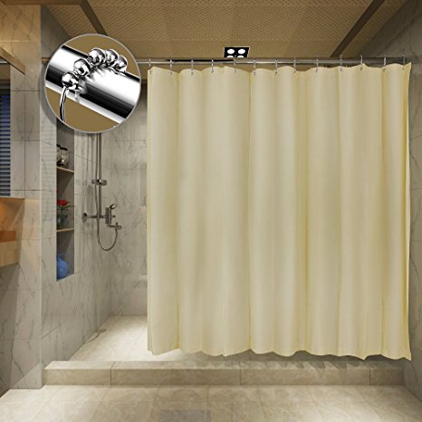 Tishine Mildew Resistant Shower Curtain Water-Repellent and Anti-Bacterial, 72x72 - Champagne
