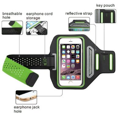 ZTE Zmax 2 Sports Armband ATampT Go Phone ZTE ZMAX 2 Armband by iViva For Adjustable Light Weigh Sports Armband - Ideal for Gym Running Jogging Walking Hiking Workout Sports Armband Green