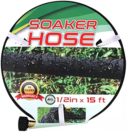 Suneed Soaker Hose 7.5 FT 15 FT, Soaker Hose for Garden 30 FT 50 FT 75 FT, Short Garden Hose Heavy Duty Water Hoses for Soaker, Drip Hoses Save 70% Water (15 FT)
